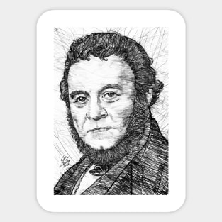 STENDHAL pencil portrait Sticker